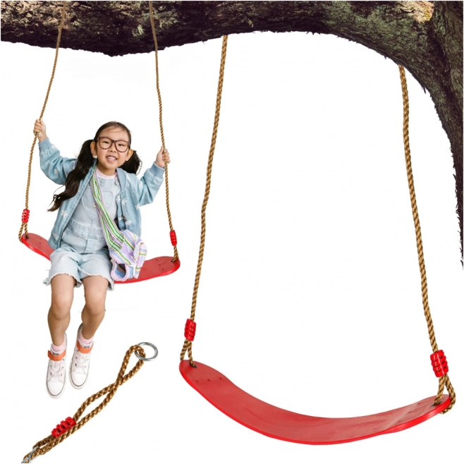 Altalena da giardino per bambini piatta e resistente rossa