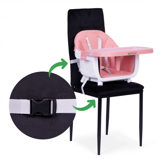 Seggiolone per bambini 2-in-1 rosa ECOTOYS
