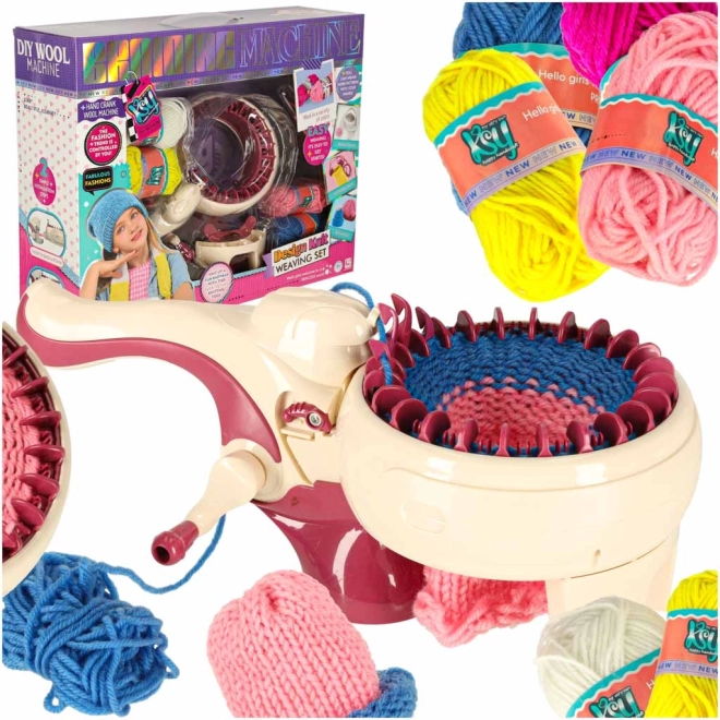 Macchina per maglieria con kit per lavorare a maglia e cucire con 5 colori di filato