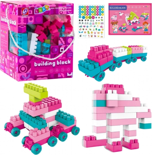 Mattoncini da costruzione spaziali rosa pastello – 150 pezzi