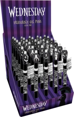 Penna gel cancellabile Wednesday 15 cm – 6 varianti, plastica, box 30 pz