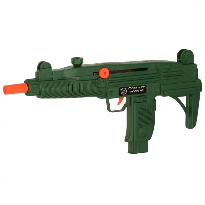 Set militare con giubbotto, fucile e binocolo