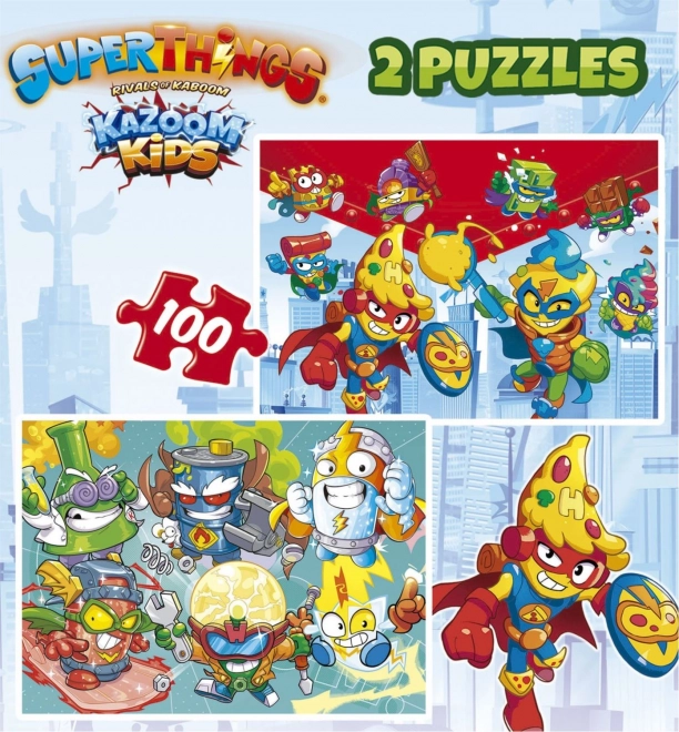 Puzzle EDUCA SuperThings 2x100 pezzi