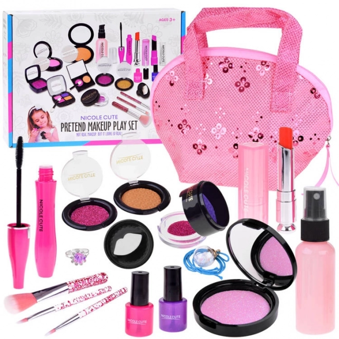 Set trucco per bambine con pochette luccicante