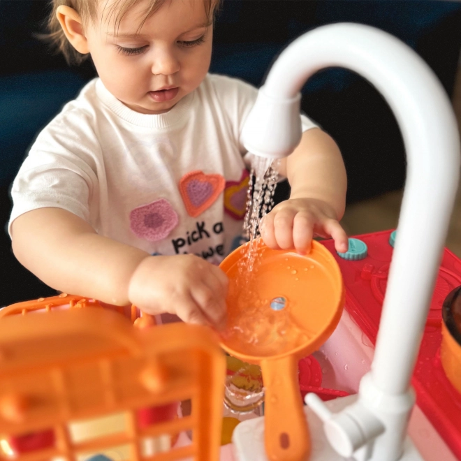 Woopie cucina per bambini con lavello rosa