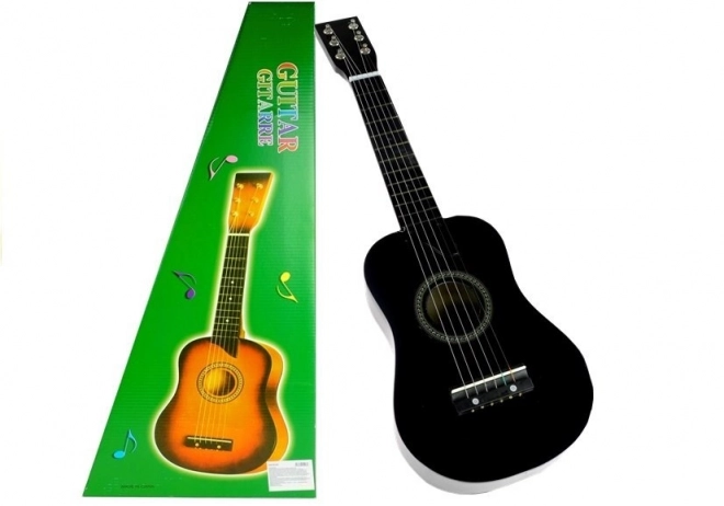 Chitarra classica in legno con plettro nera 60 cm