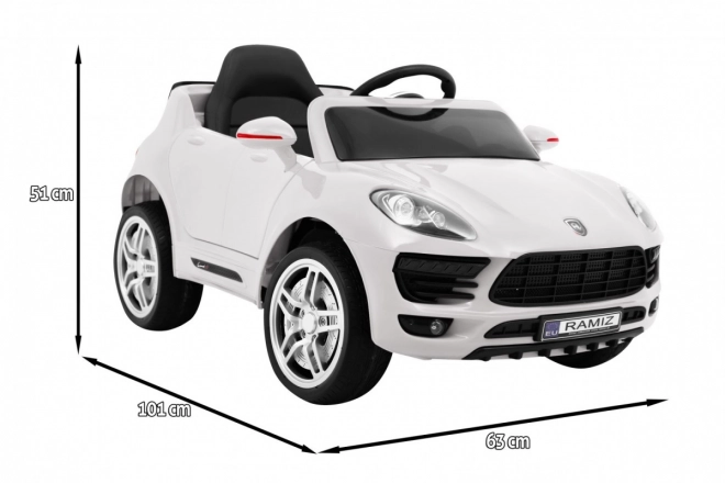 Auto a batteria Turbo-S per bambini Bianco + Telecomando + Avvio lento + Ruote in EVA + Radio MP3