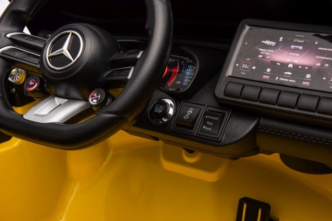 Auto a batteria Mercedes AMG SL63 giallo verniciato