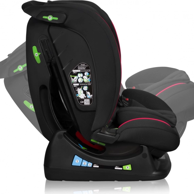 Seggiolino Auto per Bambini Lionelo Aart i-Size Nero Rosso 40-150 cm