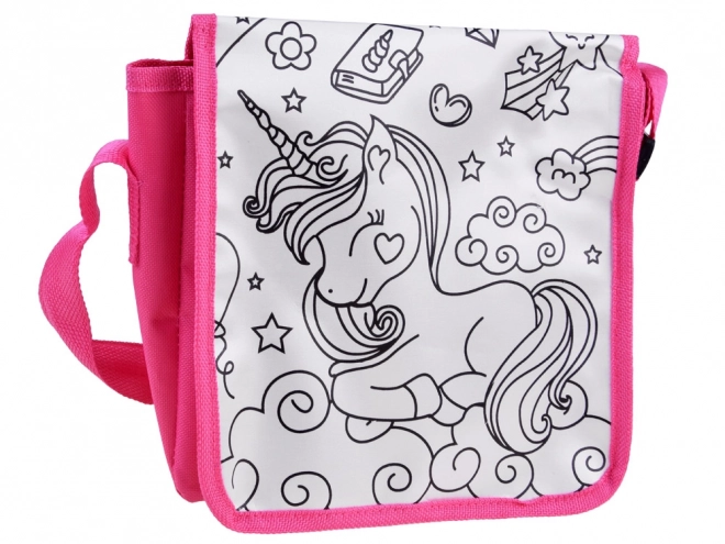 Borsa da colorare con unicorni e pennarelli