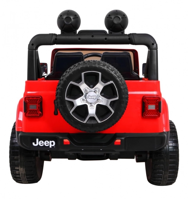 Jeep Wrangler Rubicon a batteria per bambini Rosso + telecomando + radio MP3 LED + ruote EVA