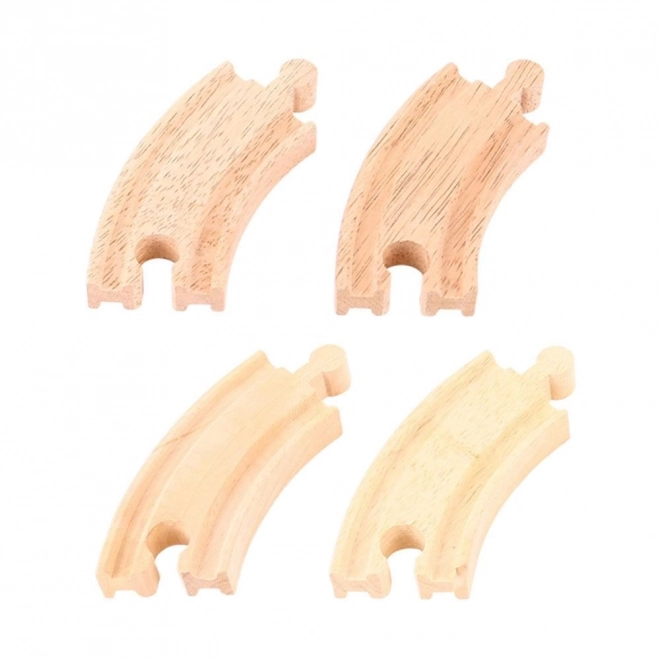 Binario Circolare Corto Bigjigs Rail 10 cm - Set di 4 pezzi