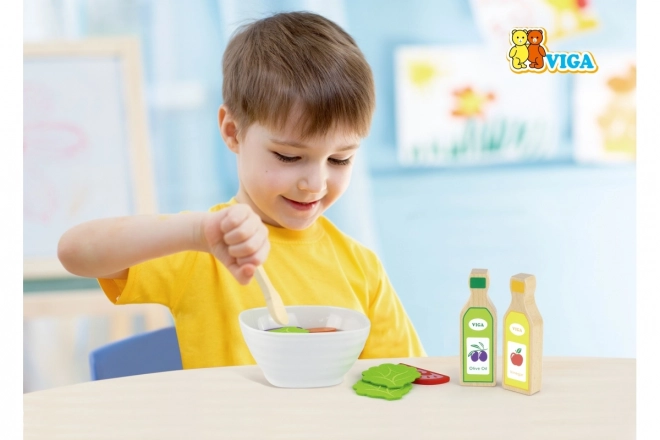 Set insalata in legno per bambini