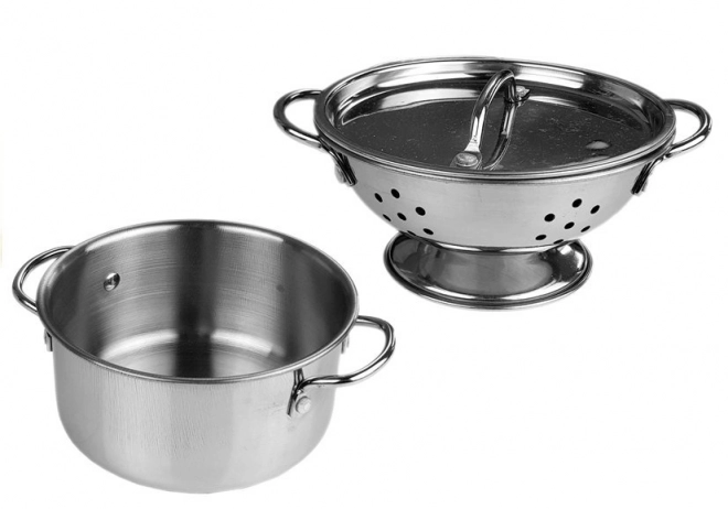 Set di pentole e padelle in acciaio inox 8 pezzi