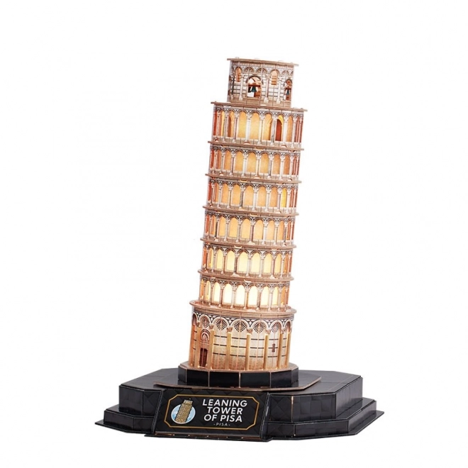 Puzzle 3D LED Torre Pendente di Pisa Versione Notturna