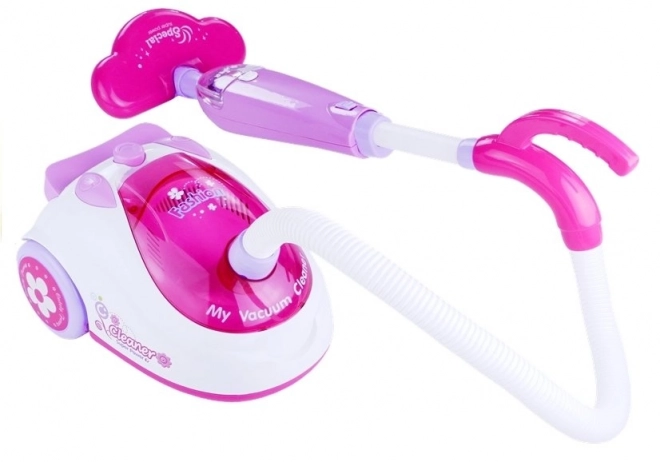 Set pulizia giocattolo aspirapolvere rosa con batterie