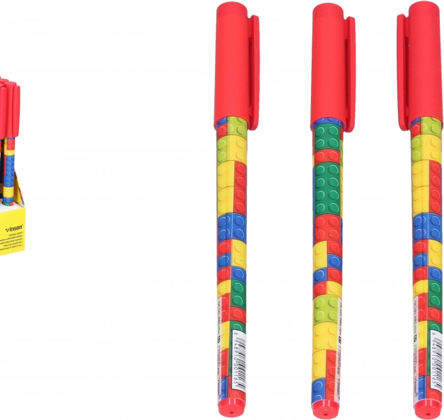 Penna a sfera con inchiostro blu 0,7 mm – design a quadretti