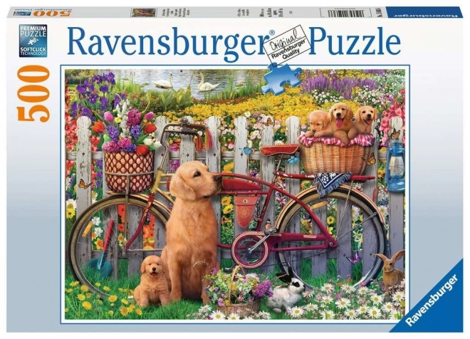 Puzzle Ravensburger cuccioli in giardino 500 pezzi