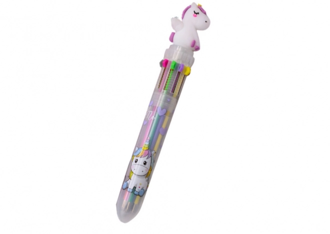 Penna multicolore con unicorno