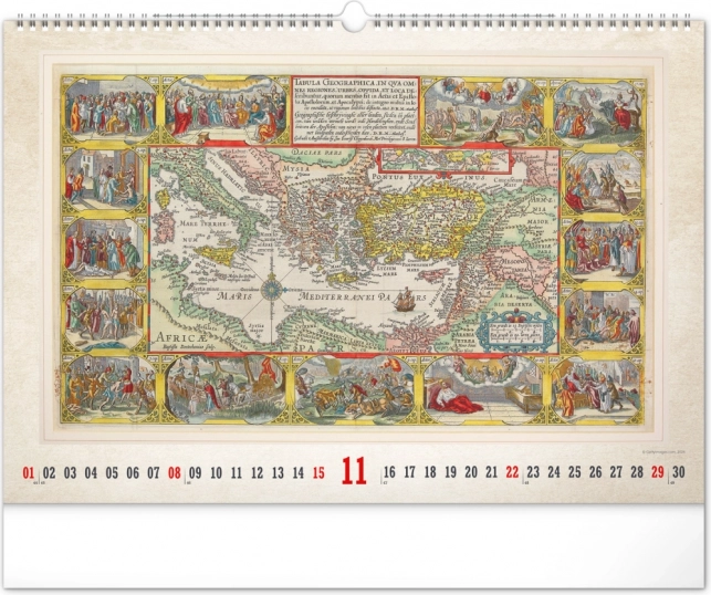 Calendario da parete Mappe antiche 2026