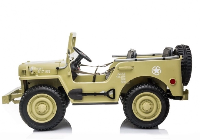 Auto a batteria khaki per bambini