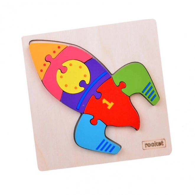 Puzzle legno razzo educativo montessori