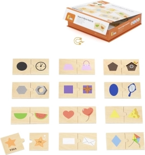 VIGA puzzle in legno – abbinamento di forme e oggetti