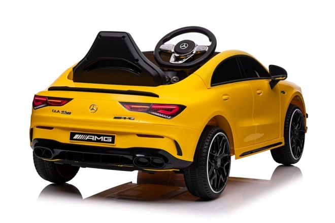 Auto elettrico per bambini Mercedes CLA 45s AMG giallo 4x4