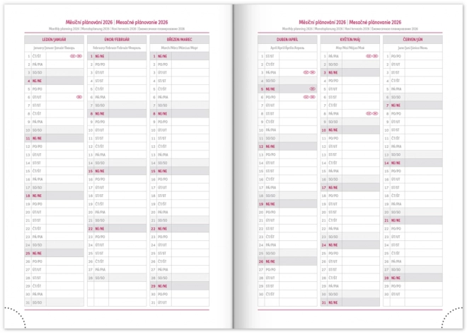 Notique agenda settimanale Balacron 2025 argento