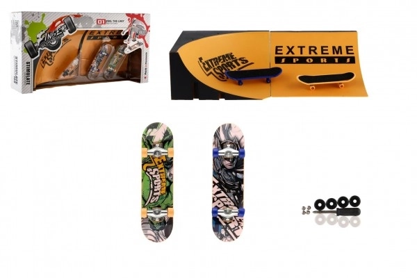 Skateboard Da Dito Con Rampe E Accessori 2 Pezzi