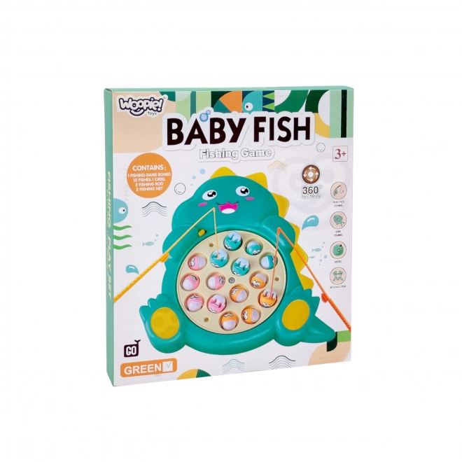 Gioco di abilità pesca dinosauro verde WOOPIE