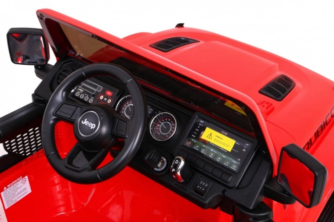 Jeep Wrangler Rubicon a batteria per bambini Rosso + telecomando + radio MP3 LED + ruote EVA