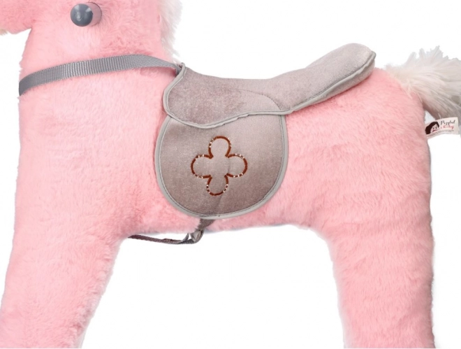 Cavallo a dondolo rosa con ruote