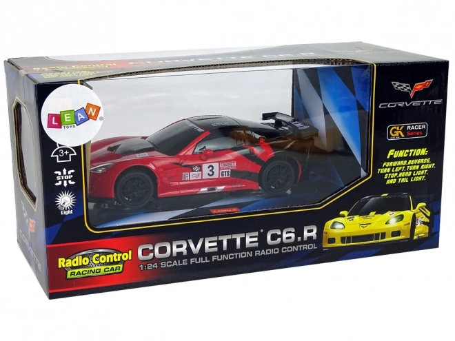 Auto sportivo radiocomandato Corvette C6.R rosso con luci