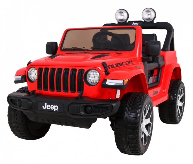 Jeep Wrangler Rubicon a batteria per bambini Rosso + telecomando + radio MP3 LED + ruote EVA
