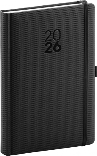Agenda giornaliera Diamante 2026 nero 15 x 21 cm
