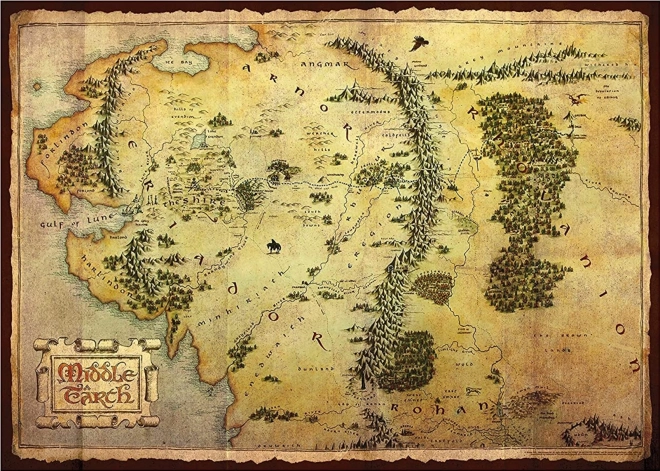 Puzzle AQUARIUS Hobbit: Mappa di Terra di Mezzo 1000 pezzi