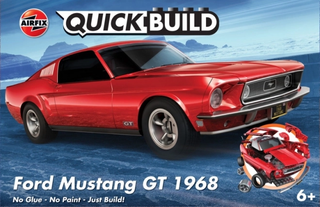 Modello in plastica del Ford Mustang GT 1968 a rapida costruzione