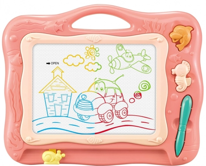 Lavagna magnetica da disegno per bambini con penna e timbri