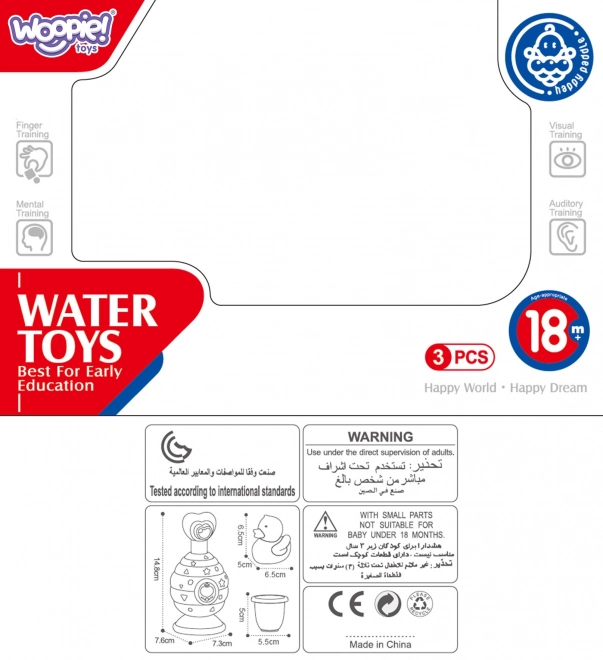 Set bagnetti per bambini con bicchiere, anatra e dispenser sapone