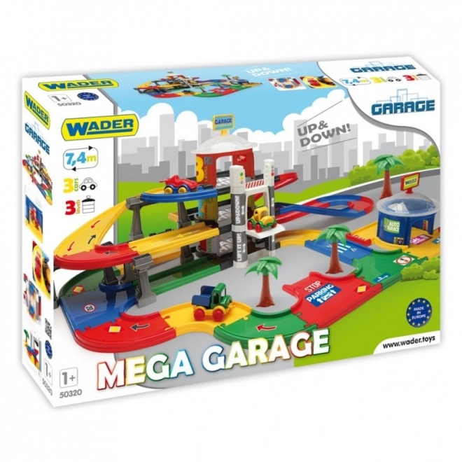 Mega garage 3 livelli in plastica con 3 auto Wader