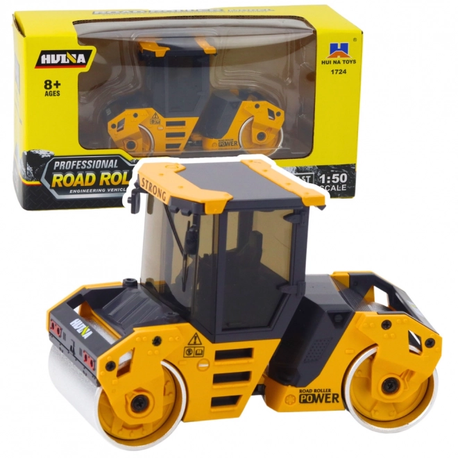 Rullo stradale in metallo Huina giallo 1:50