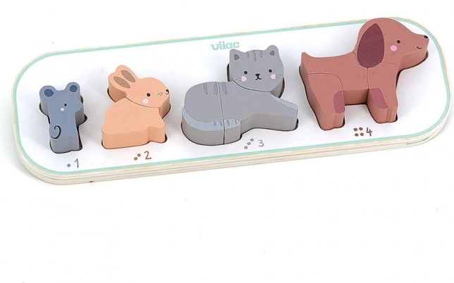 Puzzle ad incastro Imparo a contare gli animali Vilac Sarah Betz