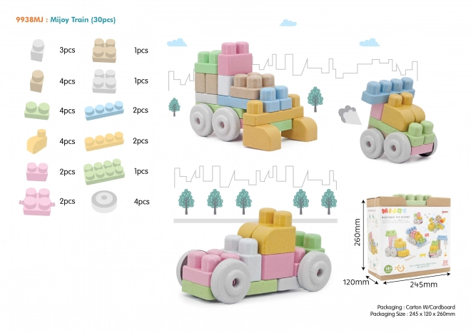 Blocchi BIO per bambini 18m+ Set da 30 pezzi