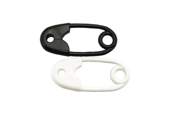 Sonaglio Spilla in Plastica Bianco e Nero 12cm