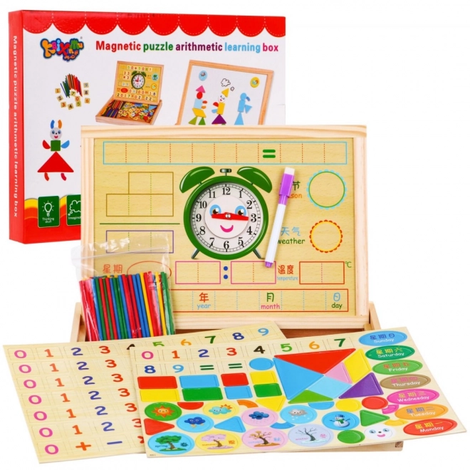 Lavagna Magnetica in Legno per Bambini con Accessori Educativi