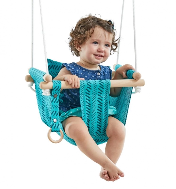 Altalena per Bambini in Tessuto 100% Cotone Turchese