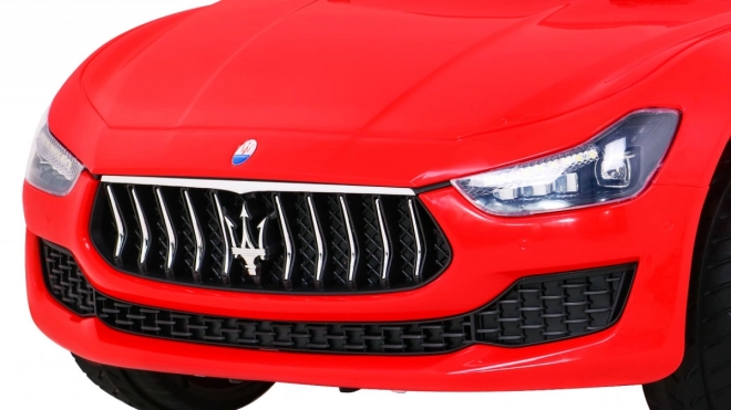 Maserati Ghibli batteria per bambini rosso + Telecomando + Avvio lento + EVA + MP3 USB + LED