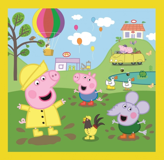 Giornata Felice di Peppa | Puzzle 3 in 1