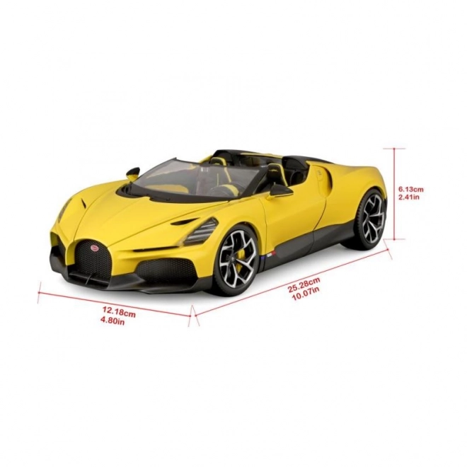 Modello di auto Bugatti Mistral in scala 1:18 - Giallo